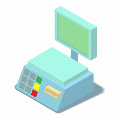 Balance, electronic, isometric, object, scales, weigh, white icon - Download on Iconfinder