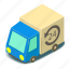 auto, car, delivery, isometric, object, post, truck 