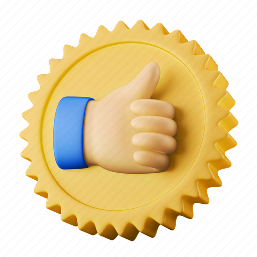 Recommended, thumb up, approve, quality, best 3D illustration - Download on Iconfinder