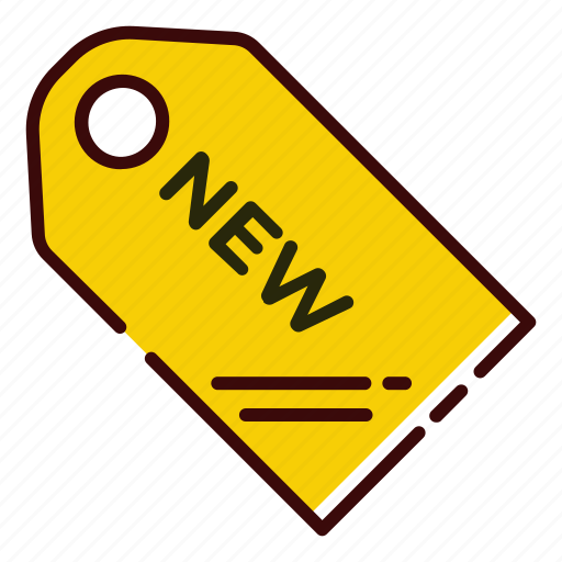 Buy, item, label, new, shopping, yellow icon - Download on Iconfinder
