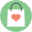 gift offer, heart sign, shopping bag, special offer, tote bag, valentine day, valentine gift 