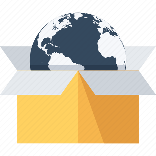 Box, delivery, package, packaging, world, global, international icon - Download on Iconfinder