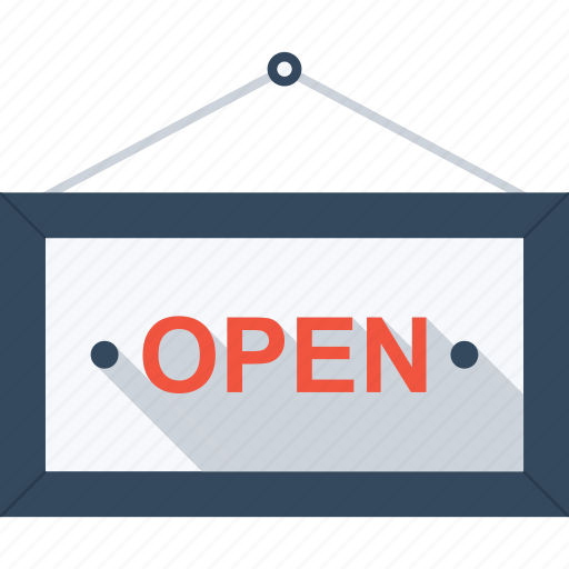 Board, open, shop, sign, signboard, store, hanger icon - Download on Iconfinder