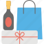 celebration items shopping, drink bottle, gift box, shopping, shopping bag 
