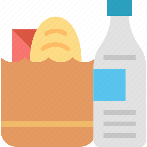 Groceries, bag, buy, food, shopping, water icon - Download on Iconfinder