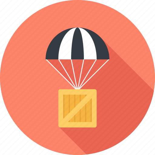 Cargo, container, delivery, drop, package, parachute, supply icon - Download on Iconfinder