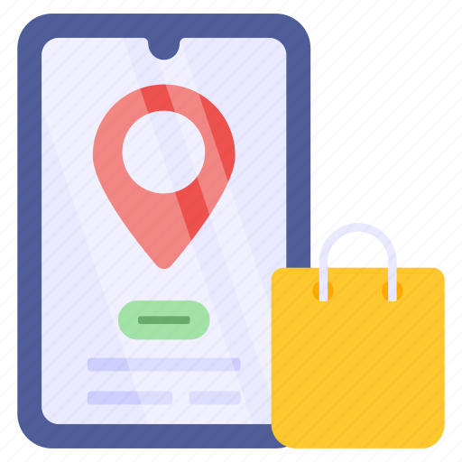 Mobile shopping location, direction, gps, navigation, geolocation icon - Download on Iconfinder