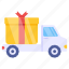 gift delivery, cargo van, cargo truck, freight van, logistic delivery 