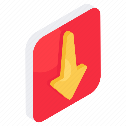 Directional arrow, navigational arrow, arrowhead, pointing arrow, downward arrow icon - Download on Iconfinder