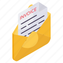 bill, invoice mail, receipt, payment slip, commerce