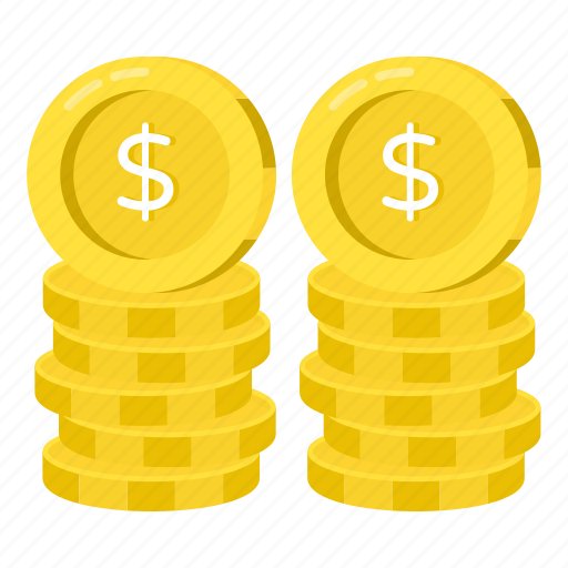 Dollar coins, dollar heap, dollar collection, economy, finance icon - Download on Iconfinder