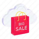 shopping bag, tote, cloud big sale, commerce, shopping sale