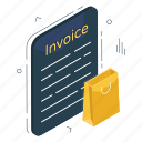 shopping bill, invoice, receipt, payment slip, commerce