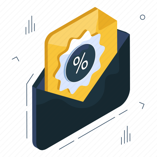 Discount mail, email, correspondence, letter, envelope icon - Download on Iconfinder