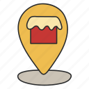 shop location, pin, pointer, map, marker