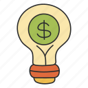 business idea, planning, solution, lightbulb, money