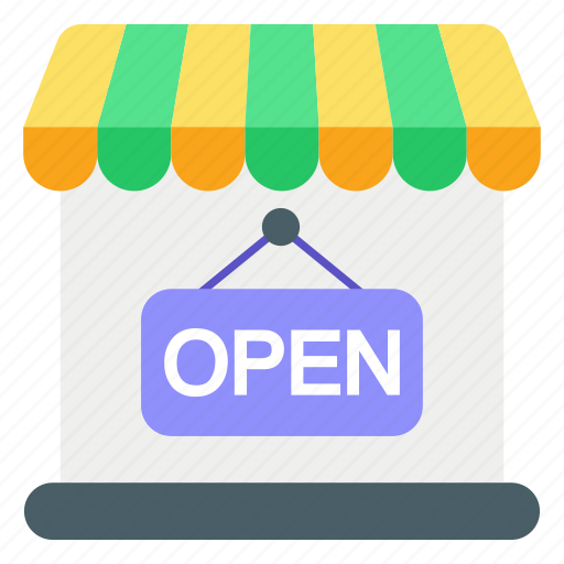 Shop open, opening hours, signaling, store, building, shop icon - Download on Iconfinder