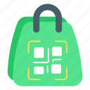 scan, qr code, multimedia, code, shopping bag