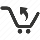 arrow, cart, checkout, delete, ecommerce, eject, online shop, out, reject, remove, remove from cart, remove item, return, shop, shopping, shopping cart