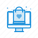 bag, computer, online, shopping
