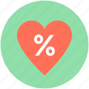 discount label, discount offer, discount tag, heart, percentage 