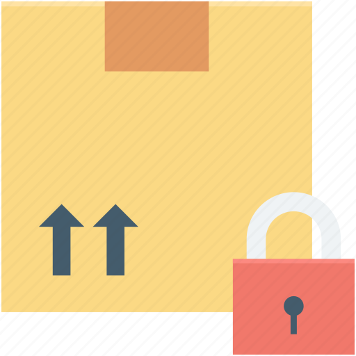 Logistics security, package, padlock, protected box, safe shipping icon - Download on Iconfinder