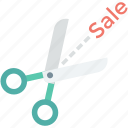 cutting out, cutting tool, price cut, sale offer, scissor 
