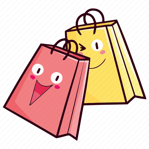 Shopping, shopping bag, cartoon, cute, sale, discount, character icon - Download on Iconfinder