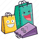 shopping, shopping bag, cartoon, cute, sale, discount, character, friendship