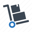 box, delivery, package, shopping, trolly
