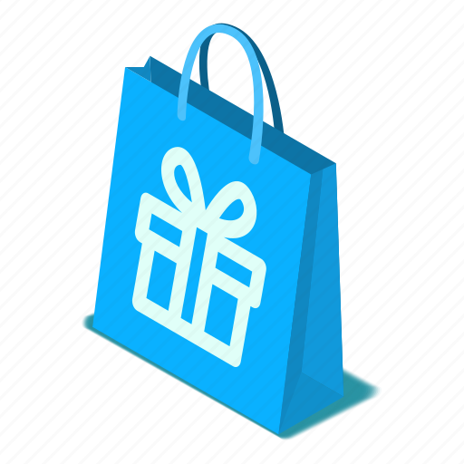 Vector, illustration, shopping, bag, d444, isometric icon - Download on Iconfinder