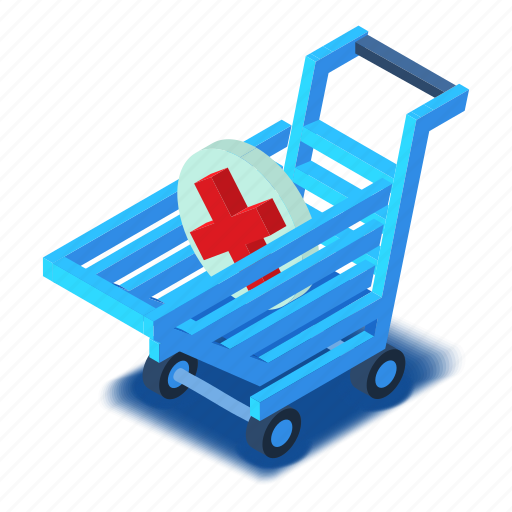 Cart, d444, isometric, medicine, shopping, sign icon - Download on Iconfinder