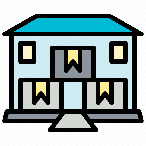 Warehouse, boxes, storage, merchandise, factory icon - Download on Iconfinder