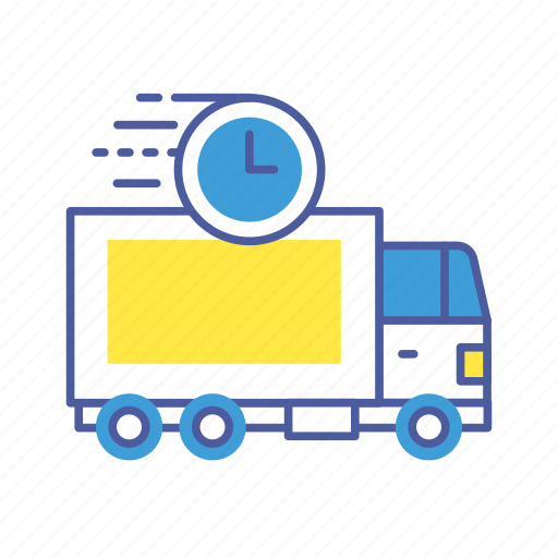 Clock, delivery, logistics, shipping, transport, truck, vehicle icon - Download on Iconfinder