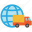 delivery, global, globe, international, shipping, transport, truck 