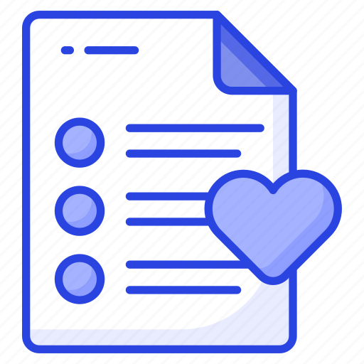 Wishlist, favorite, document, desires, heart, paper, list icon - Download on Iconfinder