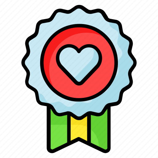 Badge, heart, award, reward, best, quality, emblem icon - Download on Iconfinder