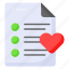 wishlist, favorite, document, desires, heart, paper, list 