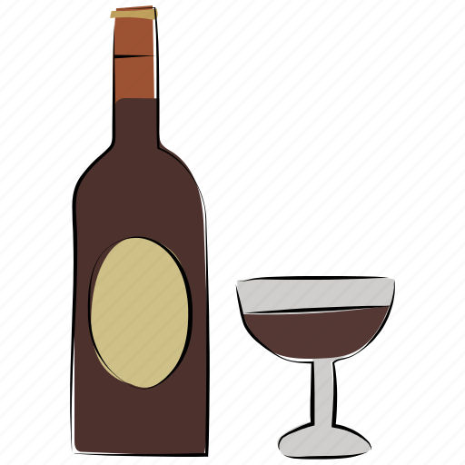 Alcohol, bottle, drink, glass, wine bottle, wineglass icon - Download on Iconfinder