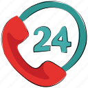 call service, customer service, helpline, phone, receiver, twenty four hours service