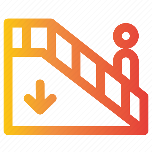 Escalator, market, shop, down, stairs, shopping, store icon - Download on Iconfinder