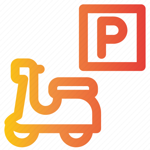 Scooter, two, wheeler, parking, park, vehicle, delivery icon - Download on Iconfinder