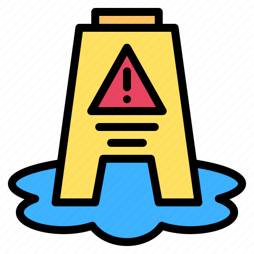 Wet, floor, sign, danger, caution, slippery, alert icon - Download on Iconfinder