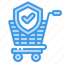 shopping, cart, verify, shield, safety