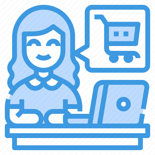 Shopping, online, cart, woman icon - Download on Iconfinder