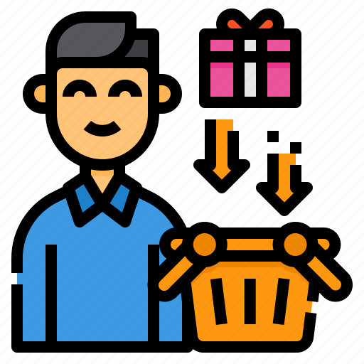 Shopping, basket, purchase, buy, man icon - Download on Iconfinder