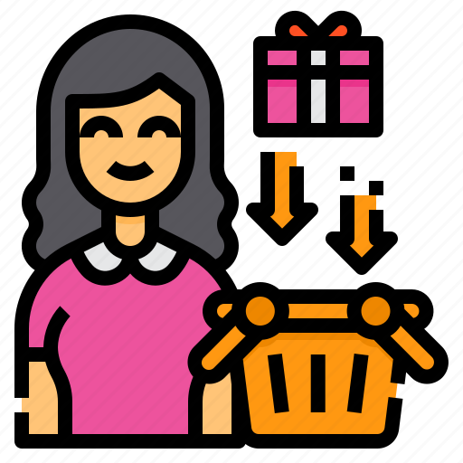 Shopping, basket, purchase, buy, woman icon - Download on Iconfinder