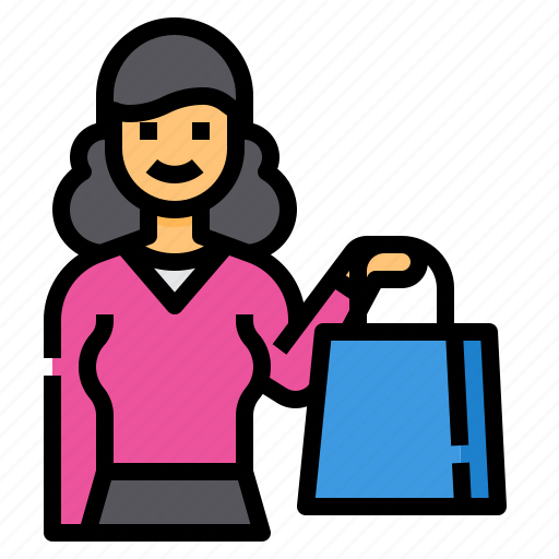 Shopping, customer, buyer, woman, bag icon - Download on Iconfinder