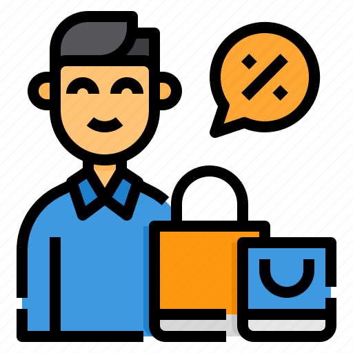Shopping, sale, discount, man, bag icon - Download on Iconfinder