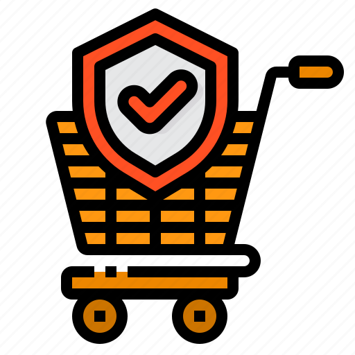 Shopping, cart, verify, shield, safety icon - Download on Iconfinder